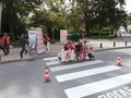 Четири пешеходни пътеки с послание „Убий скоростта, спаси дете“