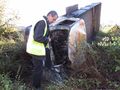 Автомобил на Пътното изгоря след катастрофа