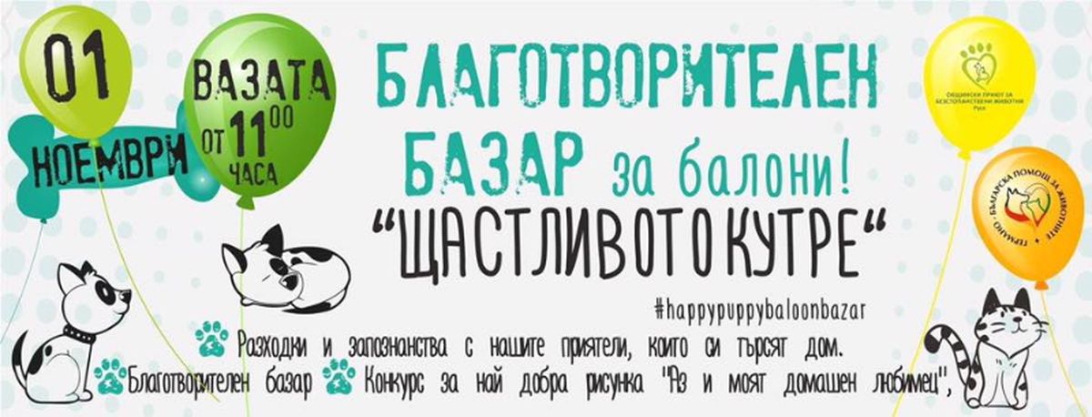 Базар „Щастливото кутре“ събира средства за бездомни животинки