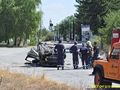 Кола на „Оргахим“ с двама мъже летя 30 метра след жесток удар
