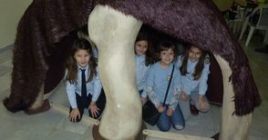 Деца построиха колиба от мамутски кости в Ледената епоха на музея