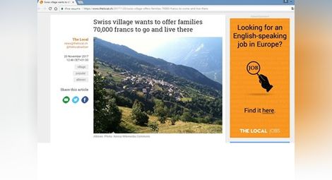 Село търси жители, дава €60 000 на семейства с две деца
