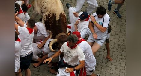 Петима бяха ранени при бягането пред биковете в Памплона 