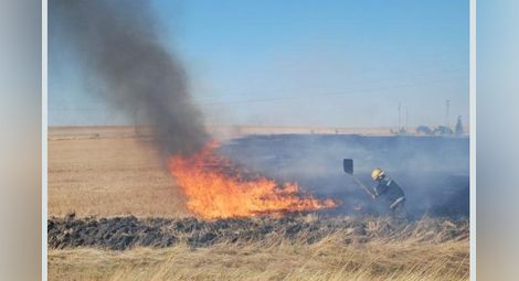Земеделец обвинява пожарната в прикриване на палеж на стърнища