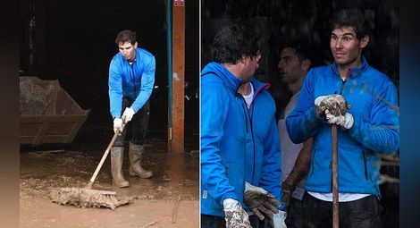 Надал лично чисти в Майорка след бедствието, даде подслон на пострадали