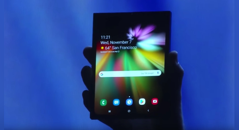 Samsung показа телефон със сгъваем екран