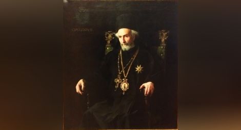 Маслен портрет на Григорий Доростоло-Червенски - художник Фюльоп Ласло фон Ломбас, 1895 г. НХГ - София.