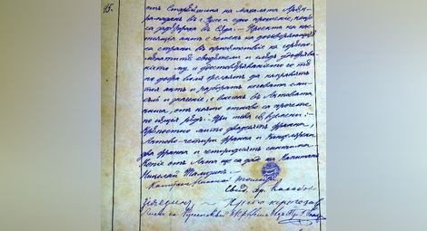 Факсимиле на нотариалния акт №95 от 30 май 1880 г., съгласно който е засвидетелствана една от сделките на капитан Н.Ф.Тализин за придобиване „доброволно и ненасилно“ от Арабаджи Абди ага Абдула собствената му нива, състояща се от 26 дюлюма и 3 лехи, намираща се в Русенското землище, в дола на Астарджийската чешма и Батмиш за 135 рубли сребърни, или 499 франка и 50 сантима. Свидетели на акта са русенските жители Христо Касабов, Зия ефенди и Христо Карагьозов. Ръкопис. Копие.
