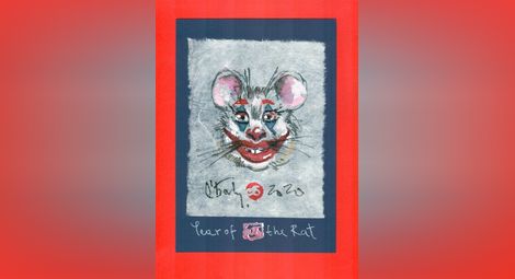 Оги Балканджиев рисува мишоци -  символи на китайската 2020 година