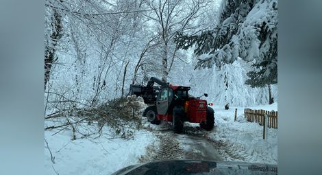 Кметовете на Русе и Николово участваха заедно в разчистването на пътя до Дома за стари хора с селото