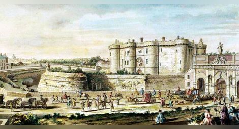 Бастилията, където Волтер е бил заключен от 16 май 1717 до 15 април 1718. Той търпи редица подобни наказания, заради които намразва силно френската държава.