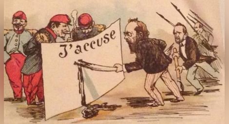 Обвиненията в шпионаж срещу френския капитан от еврейски произход Алфред Драйфус имат невероятен отзвук - те успяват да разделят обществото на Франция от края на XIX в. на две. Фактор е и средата - на сериозна медийна пропаганда, ширещ се национализъм и разрастващ се антисемитизъм.