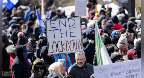 Хиляди на протест в Монреал срещу ограниченията