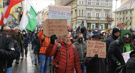 Продължават многохилядните протести в Австрия срещу локдауна