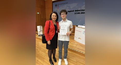 Ивелин Иванов със Сияна Мандажиева след големия успех в Берлин.