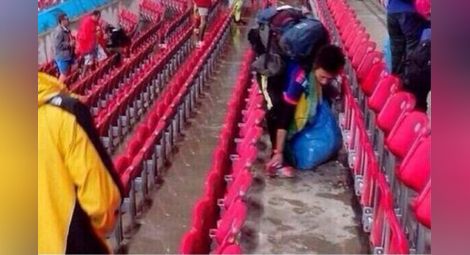 Феновете на Япония почистиха стадиона след мача с Кот д'Ивоар