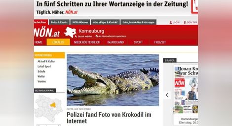 Крокодил се появи в река Дунав