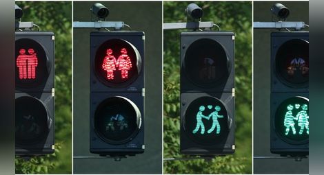 И в Мюнхен светнаха гей светофари