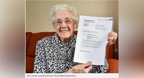 99-годишна баба получи писмo от болница в Хемпшир, че е бременна