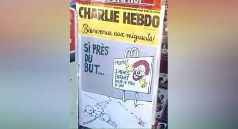"Шарли Ебдо" възмути света с противоречиви карикатури на малкия Айлян Курди