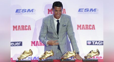 Роналдо получи приза "Златната обувка" за четвърти път