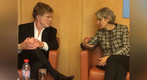 Легендата Робърт Редфорд при Ирина Бокова в ЮНЕСКО с послание „Заедно да спасим планетата“