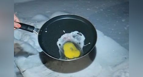 Рекорден студ в Кнежа! Яйце замръзна за секунди при минус 21,5 градуса (ВИДЕО)