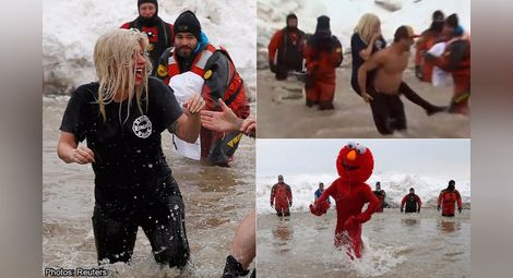 Лейди Гага се потопи благотворително в леденото Мичиганско езеро