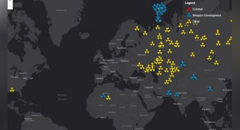 Уникална карта на всички ядрени взривове на Земята от 1946 година до днес