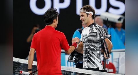 Роджър Федерер се справи с Нишикори в пет сета
